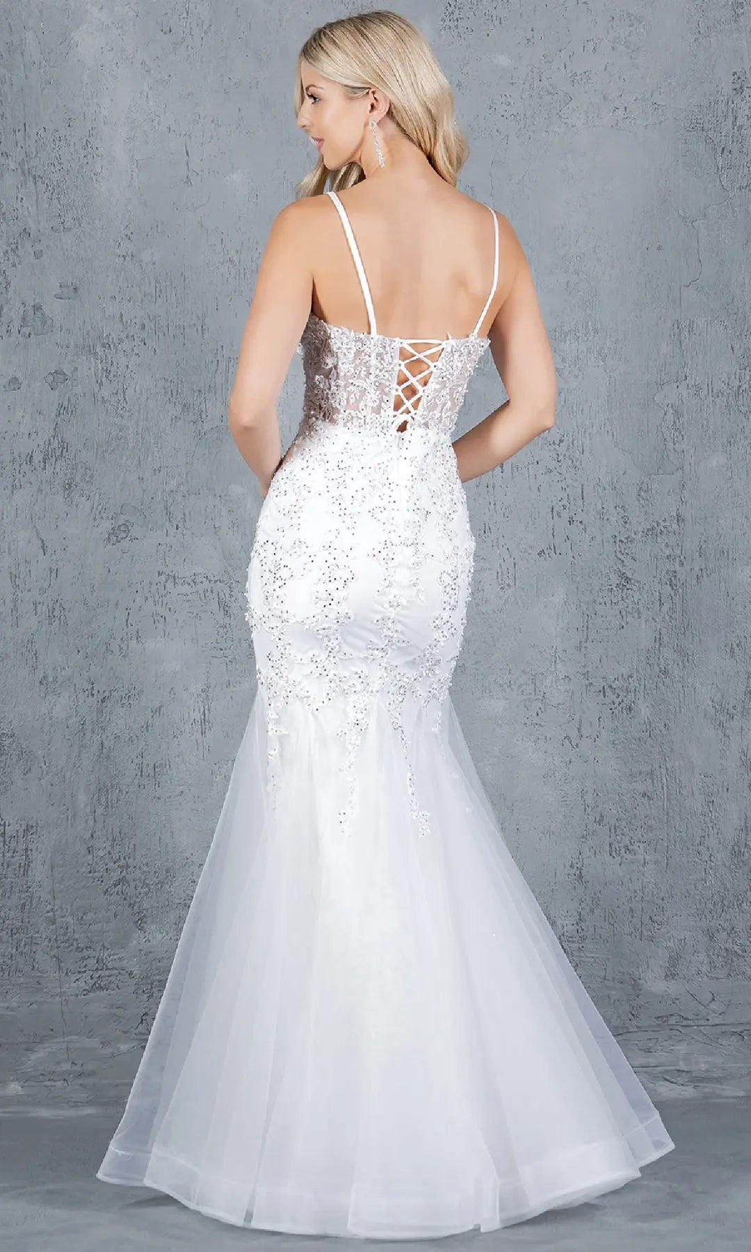 Gorgeous Mermaid Sweetheart Sleeveless Beaded Corset White Floor-Length Prom Dresses Gown