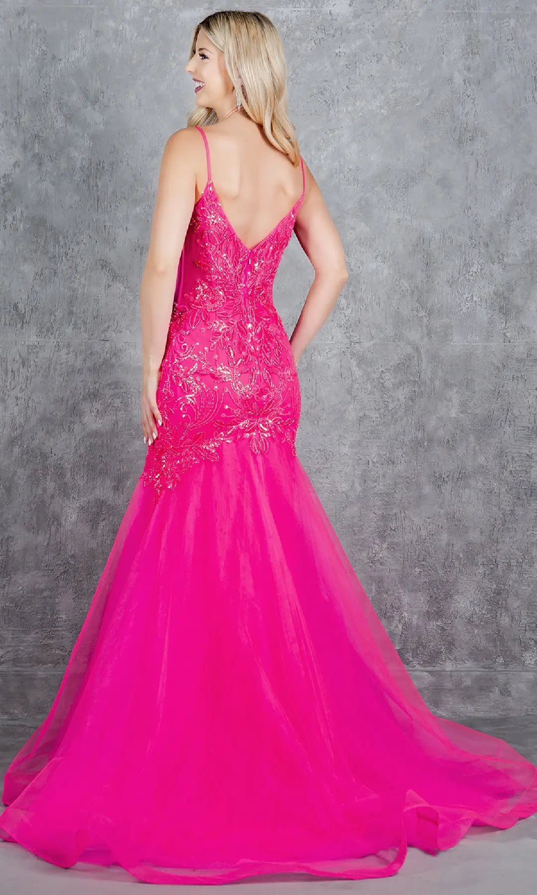 Gorgeous Mermaid V-Neck Sleeveless Sequin Backless Pink Long Prom Dresses Women