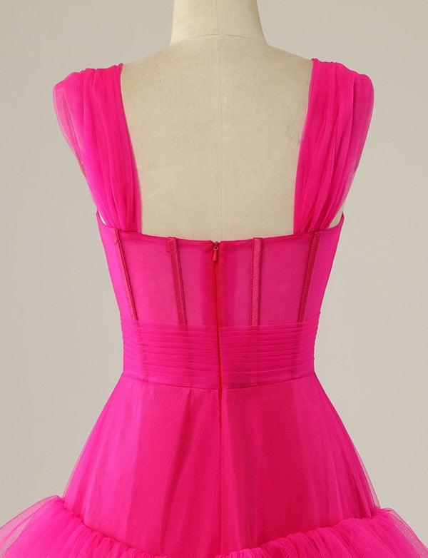 Wholesa Sweetheart Multi Layers Hot Pink Tulle Prom Dresses Formal Dresses