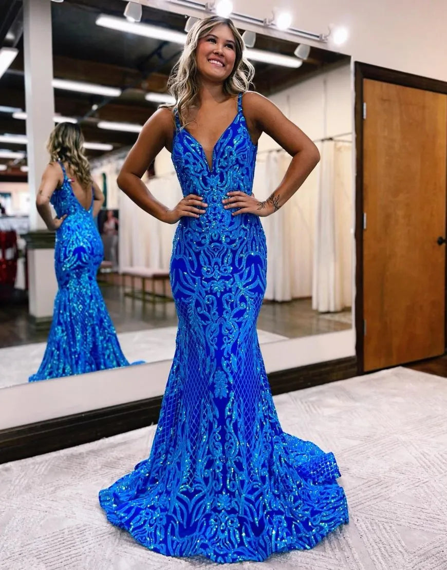 Wholesa Mermaid V-Neck Patterns Prom Dress