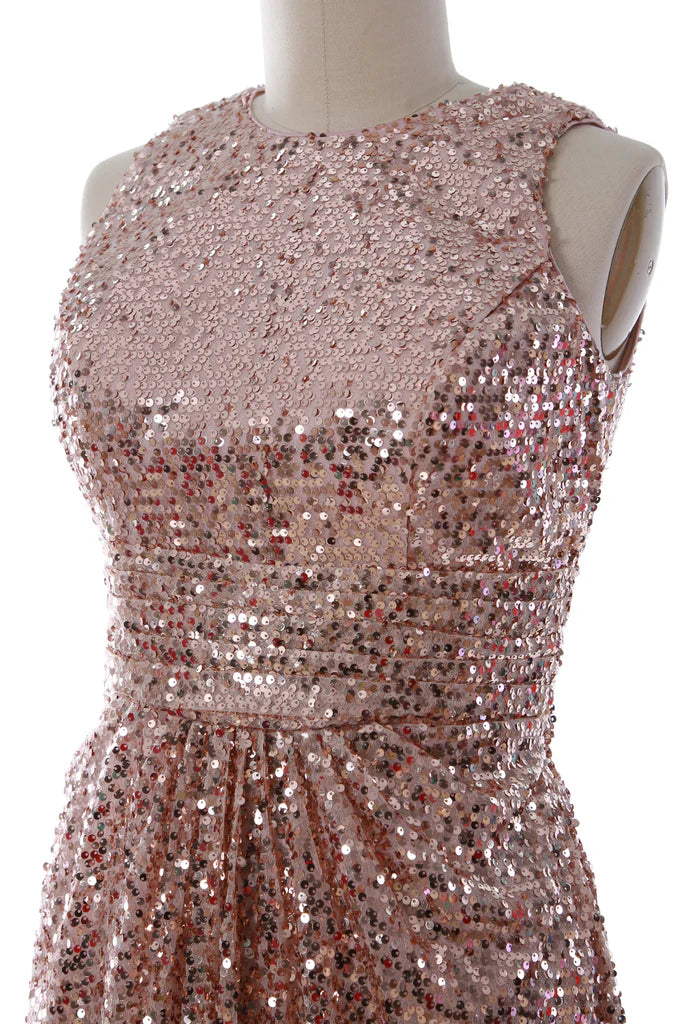 Wholesa Sequin Neck Short Bridesmaid Dresses