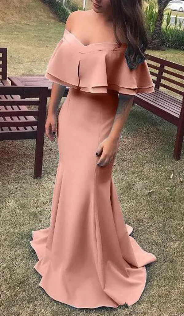 Wholesa  Mermaid Off the Shoulder Prom Dress Formal Evening Gown