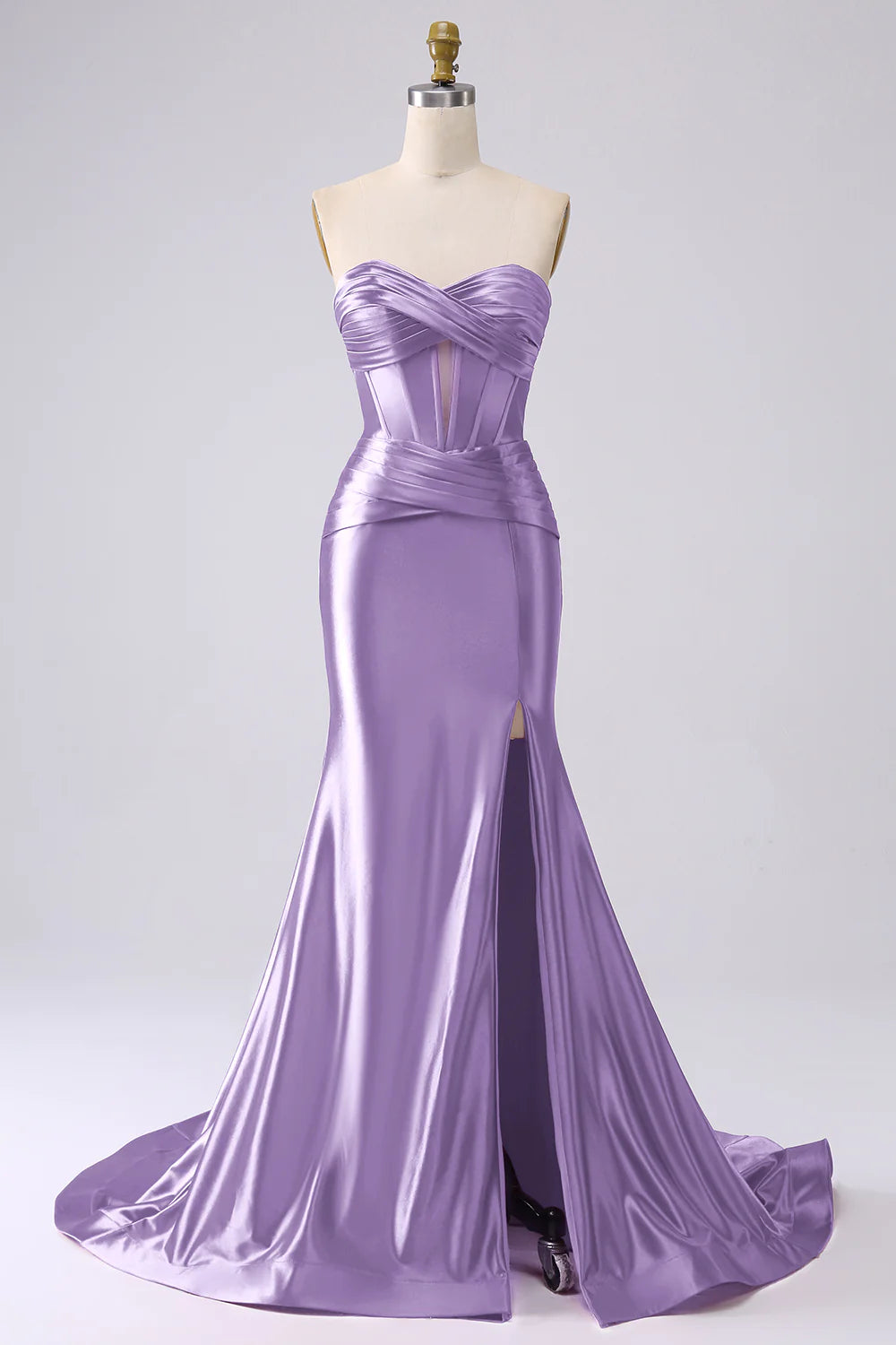 Wholesa Mermaid Sweetheart Corset Long Prom Dress with Slit