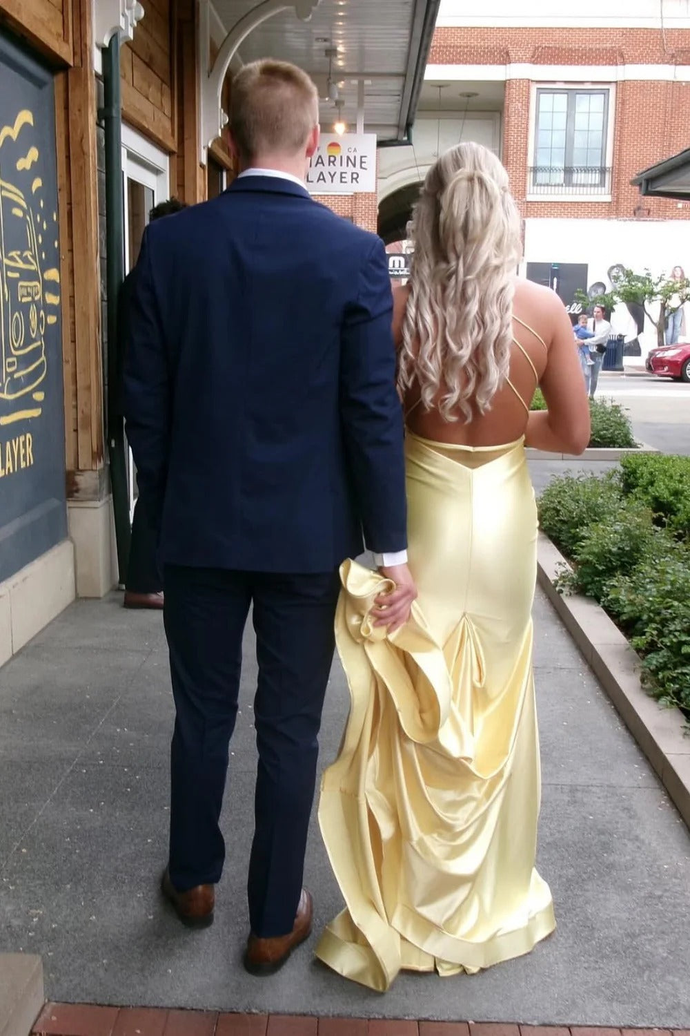Luminous Mermaid V-Neck Sleeveless Crisscross-Back Floor Length Formal Prom dresses