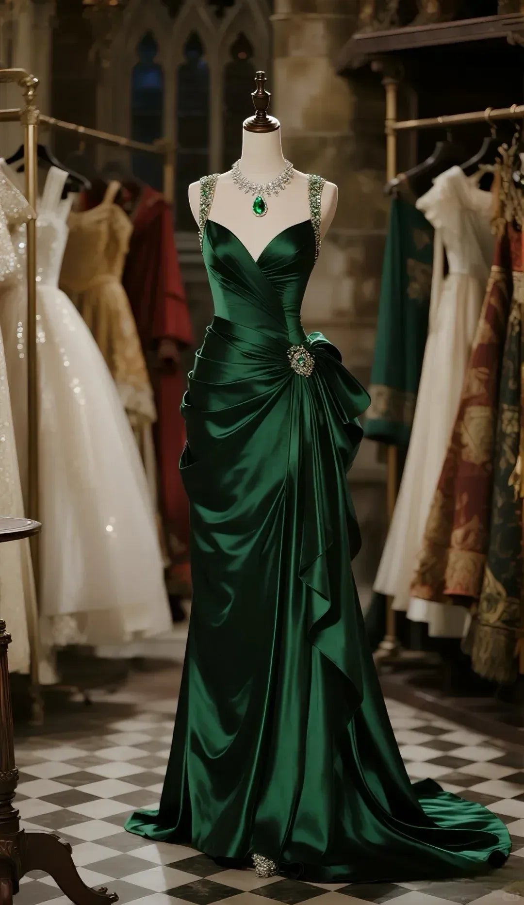 Luxurious Mermaid Sweetheart Neck Beaded-Strap Open Back Satin Train Evening Dress