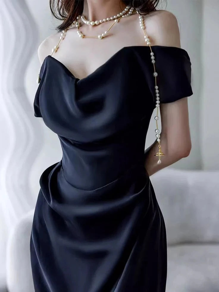 Luxury Ball-Gown Strapless Sleeveless Corset-Back Midi-Length Evening Dress