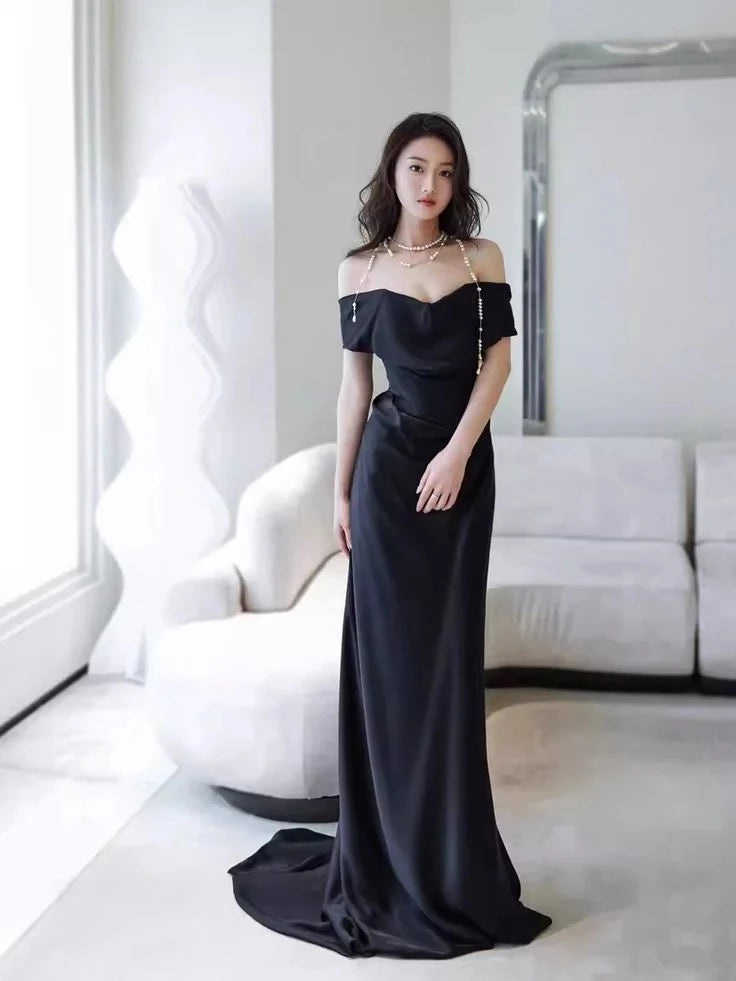 Luxury Ball-Gown Strapless Sleeveless Corset-Back Midi-Length Evening Dress