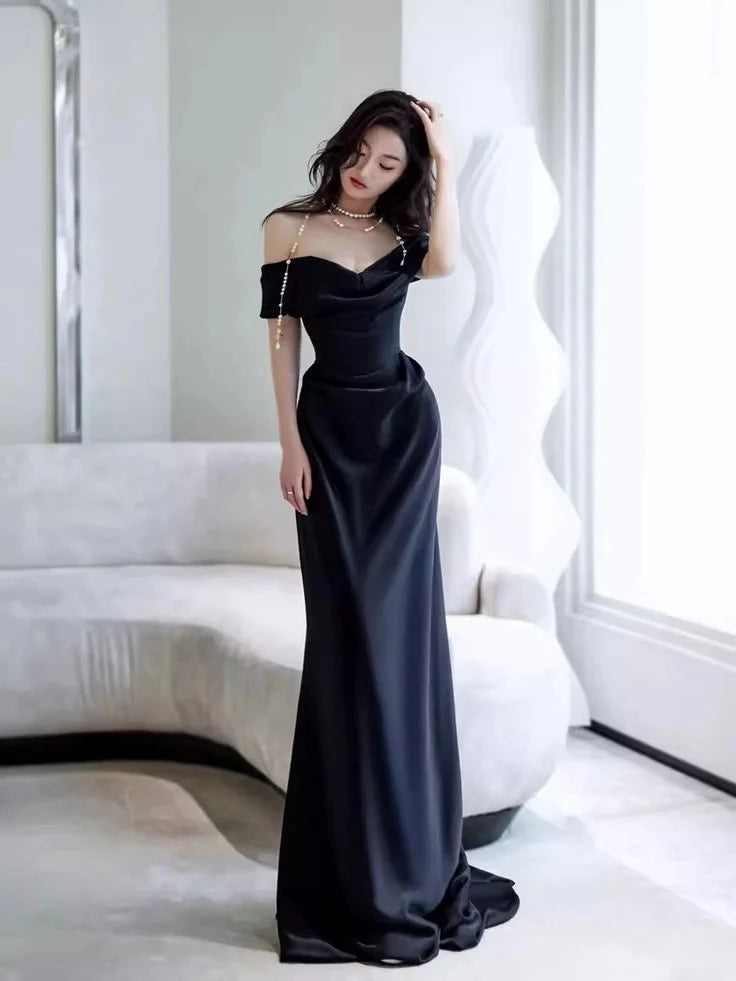 Luxury Ball-Gown Strapless Sleeveless Corset-Back Midi-Length Evening Dress