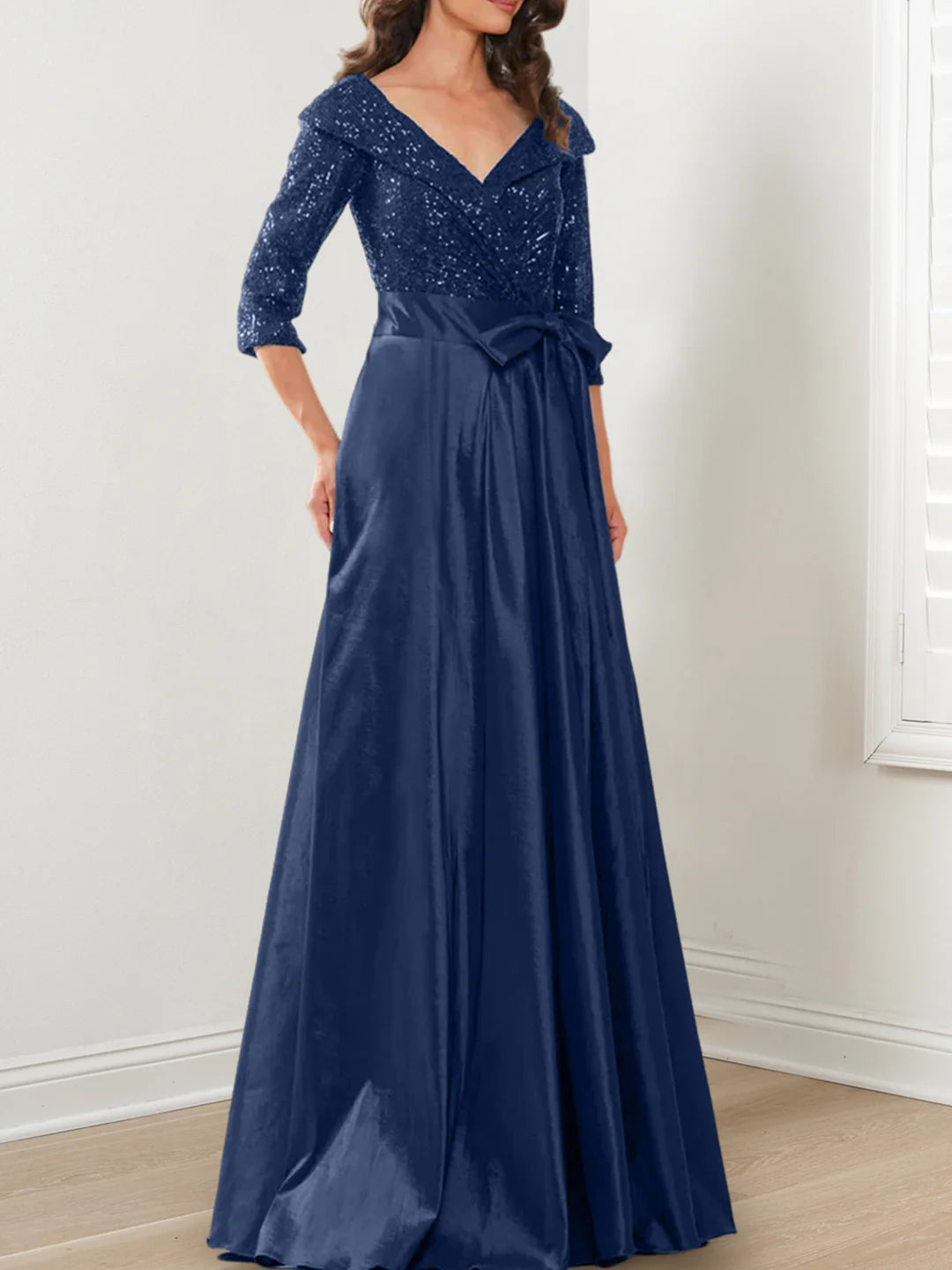 Wholesa A-Line V-Neck Floor-Length Mother Of The Bride Dresses