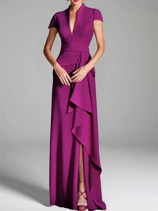 Wholesa Sheath Column V-Neck Floor-Length Mother Of The Bride Dresses