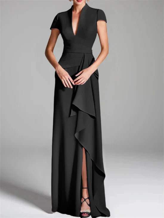 Wholesa Sheath Column V-Neck Floor-Length Mother Of The Bride Dresses