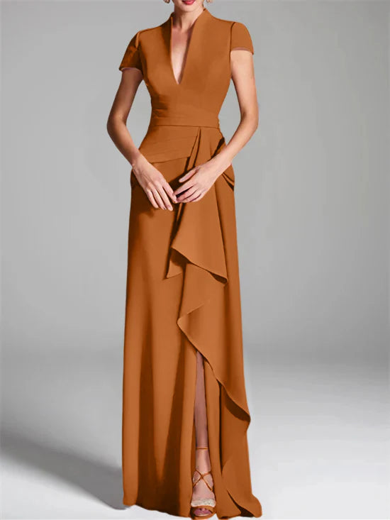 Wholesa Sheath Column V-Neck Floor-Length Mother Of The Bride Dresses