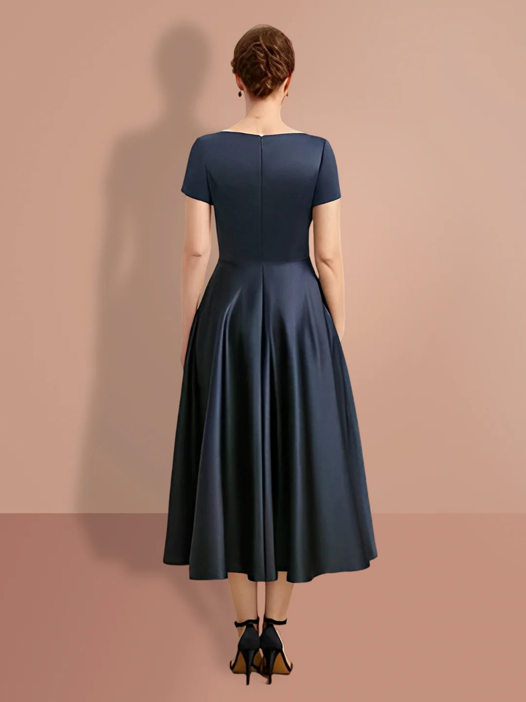 Wholesa A-Line Short Sleeves V Neck Mother Of The Bride Dresses