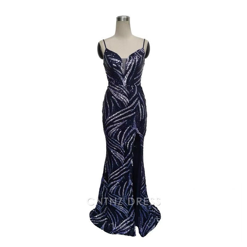 Wholesa Mermaid Spaghetti Straps formal dresses Bridesmaid Dresses evening gown Prom Dress