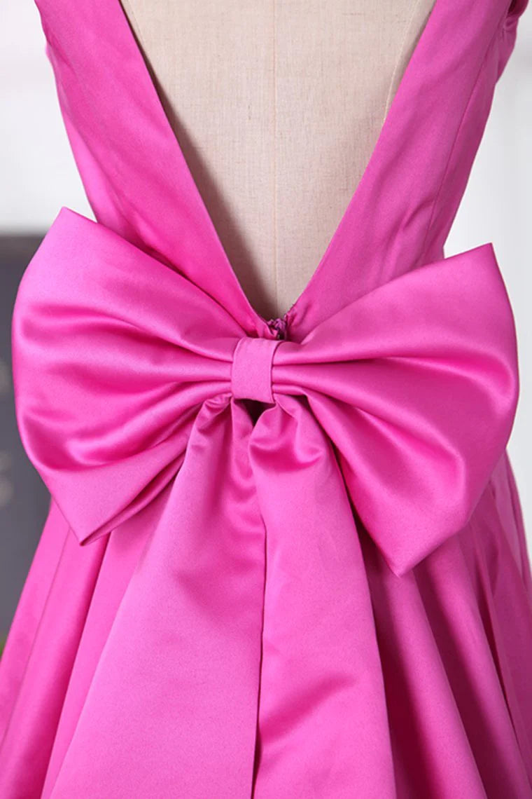 Wholesa Mermaid Prom Dresses New Arrival V Neck Satin With Bow Knot