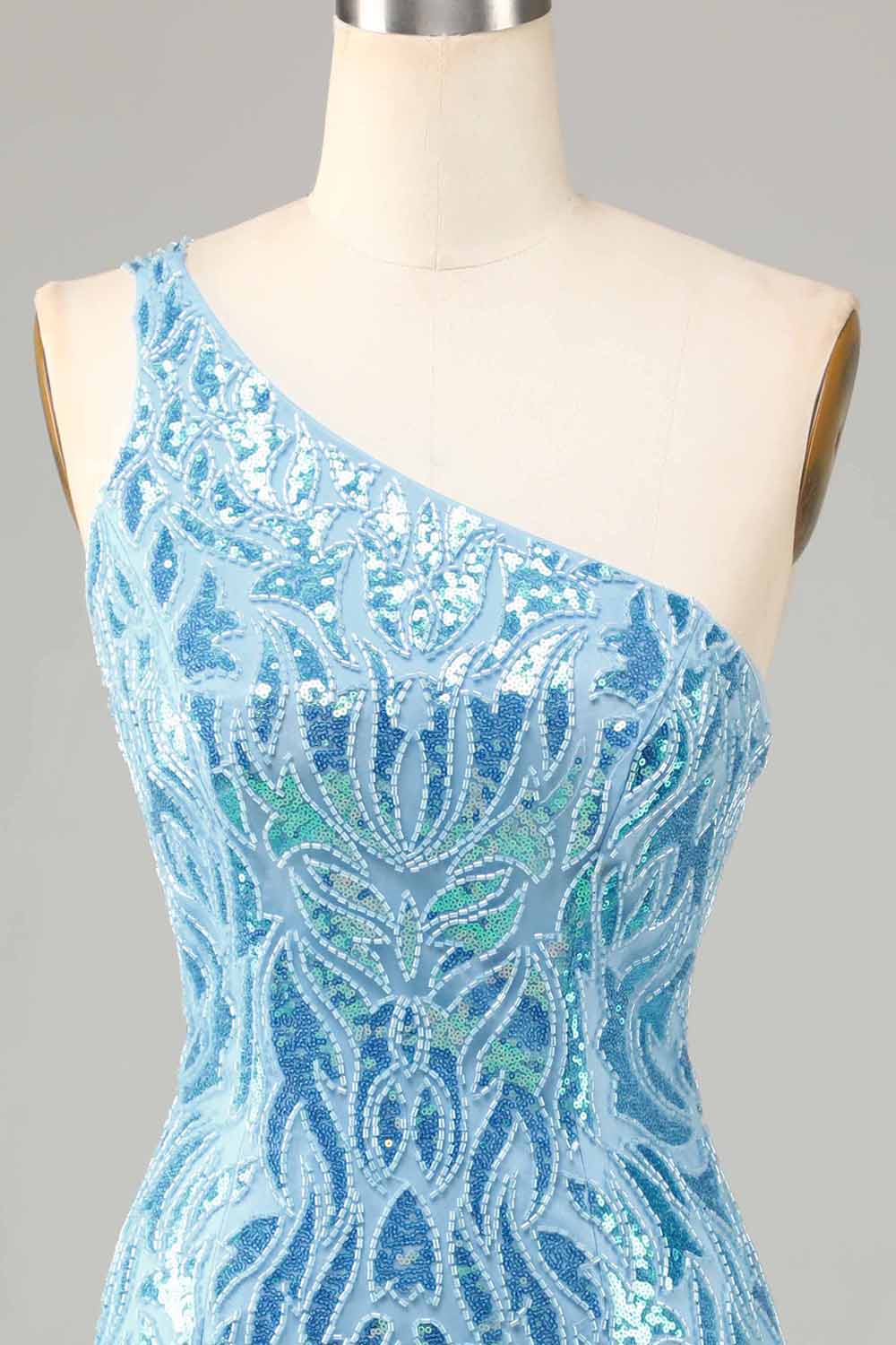 Wholesa Sheath One Shoulder Sequins Short Homecoming Dresses