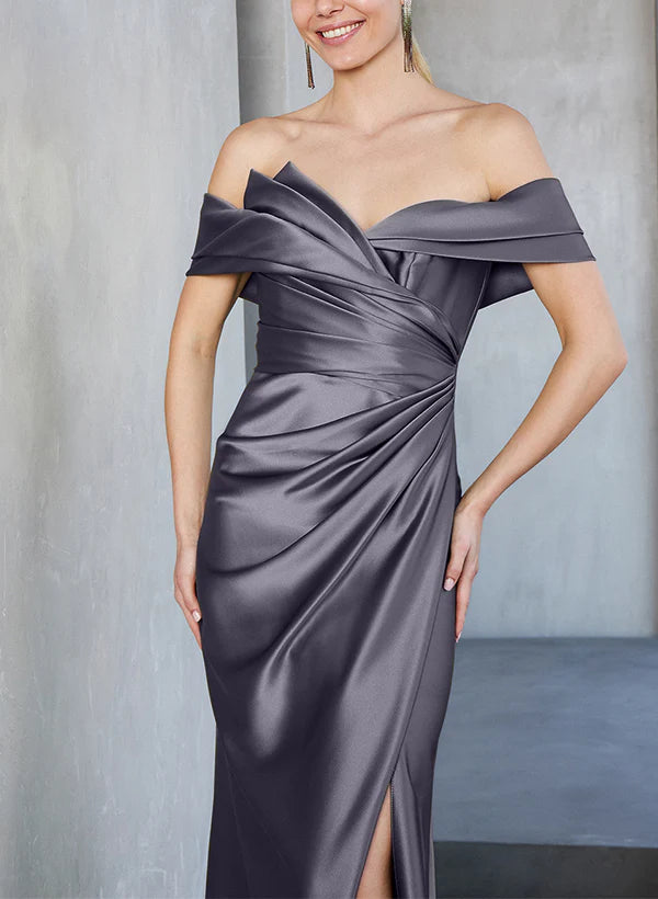 Wholesa Sheath Off-The-Shoulder Floor-Length Mother Of The Bride Dresses