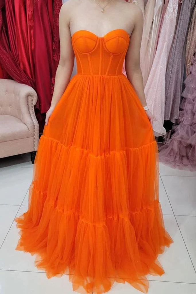 Wholesa Tulle Strapless Handmade Prom Dress Long Evening dress
