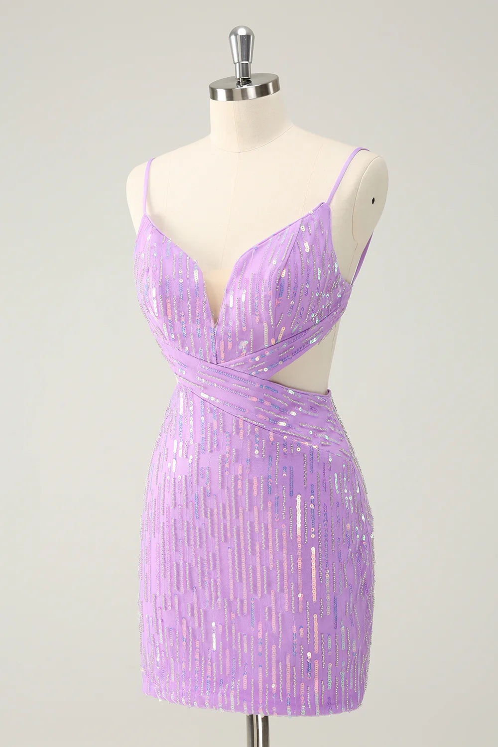 Wholesa Sequined Spaghetti Straps Tight Short Prom Dress Homecoming Dresses
