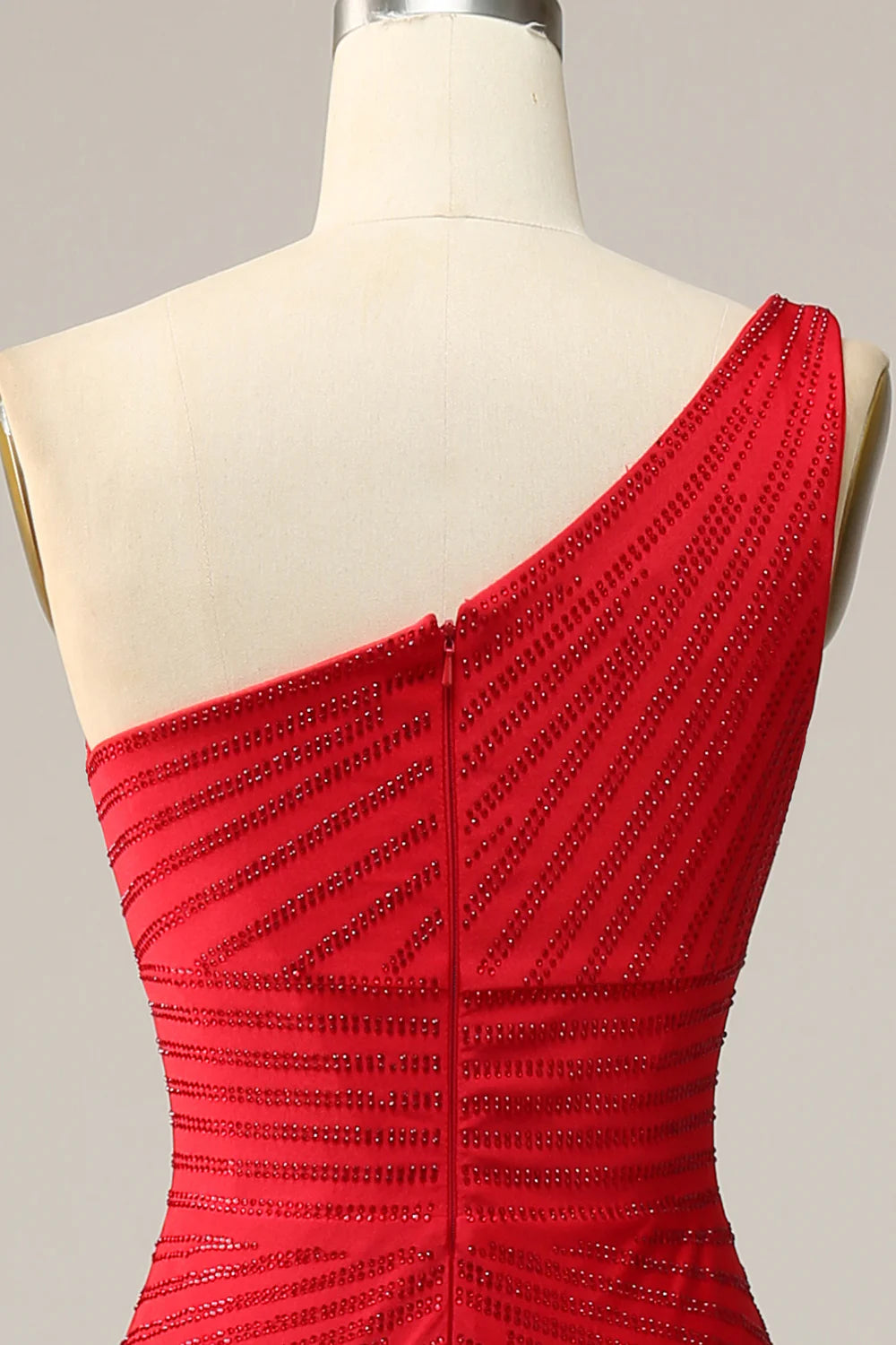 Wholesa Mermaid One Shoudler Long Prom Dress with Beading