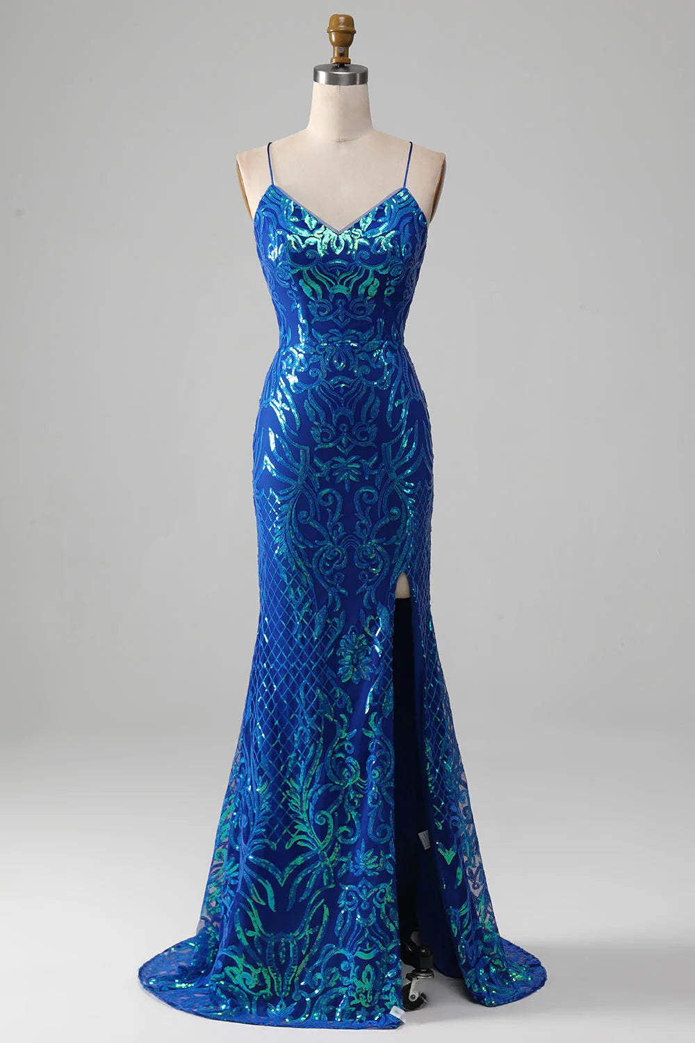 Wholesa Mermaid Sparkly Prom Dress with Slit