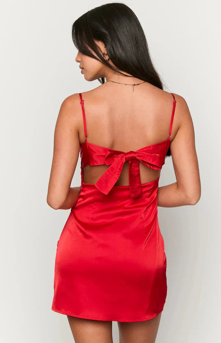 Seductive Bodycon Sweetheart Sleeveless Chic Backless Red Mini Homecoming Dress For Her