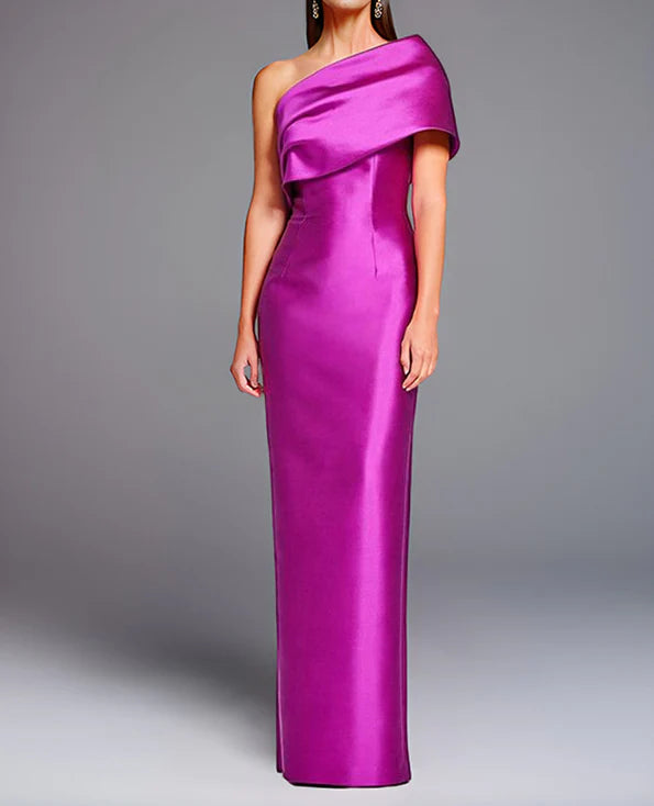 Wholesa Sheath Column One-Shoulder Floor-Length Mother Of The Bride Dresses