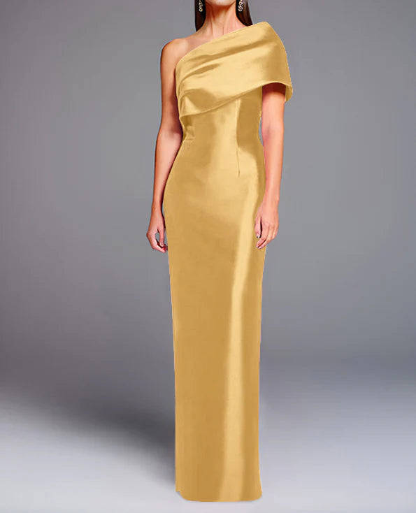 Wholesa Sheath Column One-Shoulder Floor-Length Mother Of The Bride Dresses