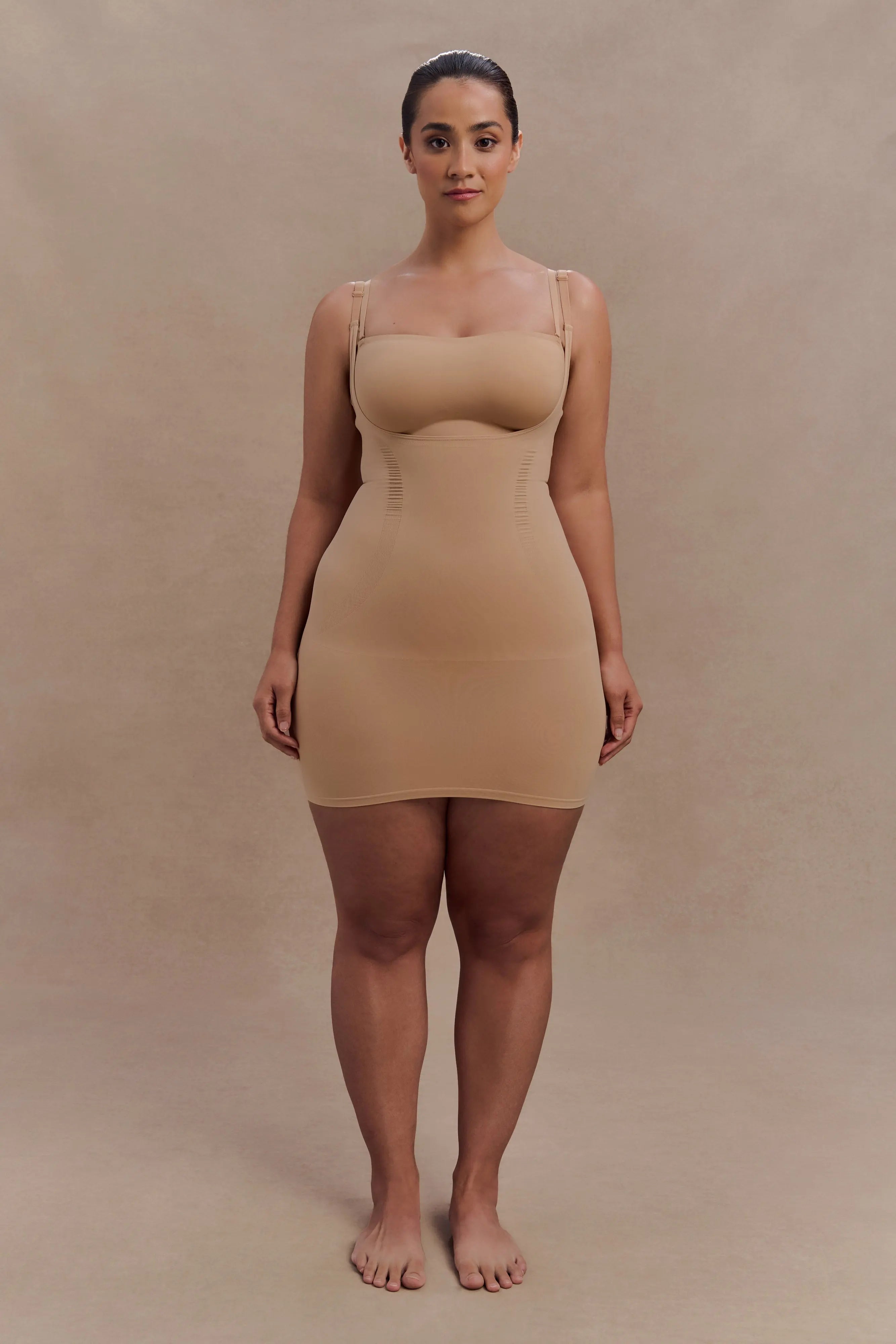 Sleek Bodycon Sweetheart Sleeveless Seamless Shaping Nude Mini Homecoming Dress Women's Attire