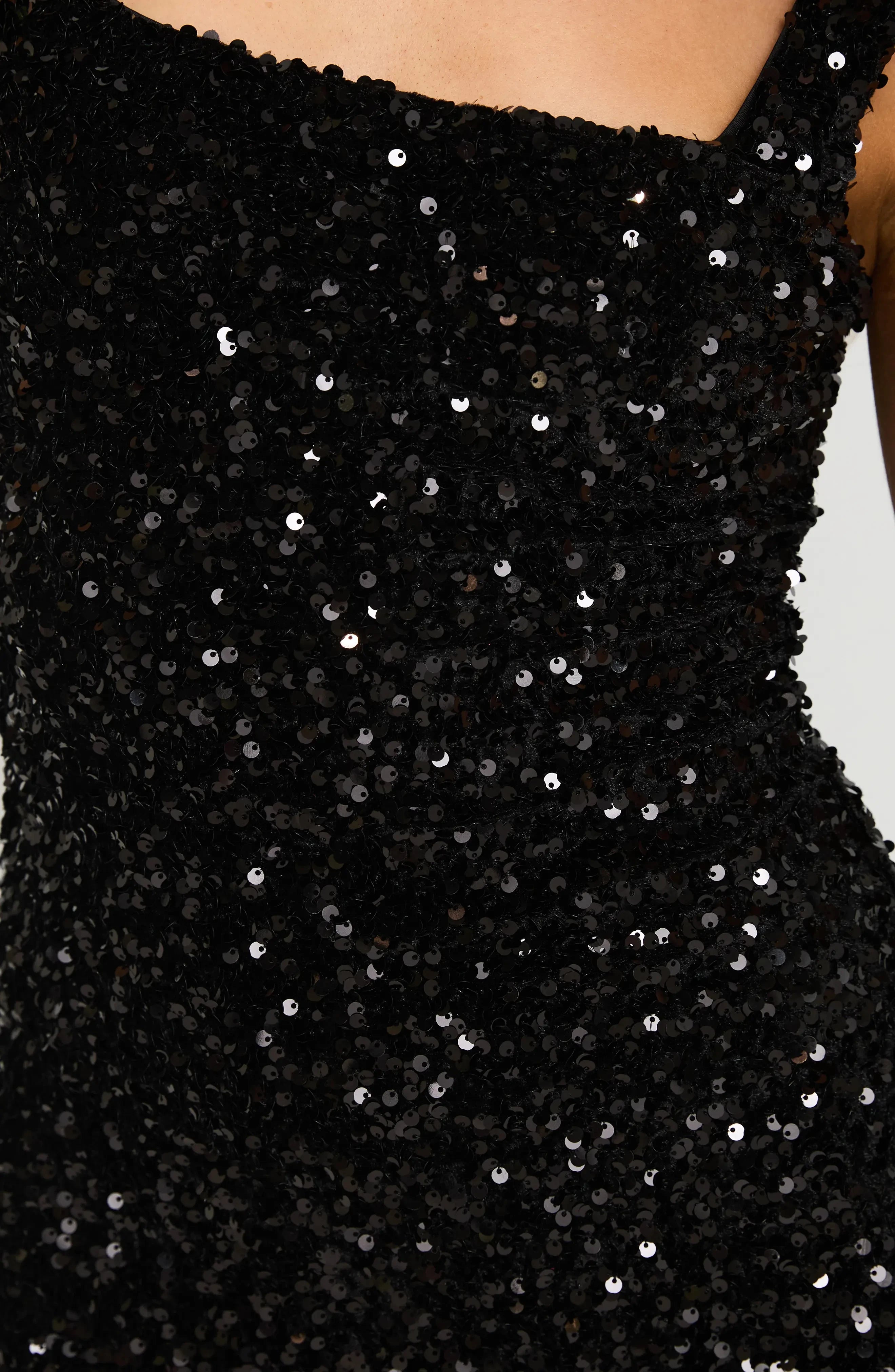 Sparkling Sheath Square Neck Sleeveless Straight Back Mini Black Sequin Homecoming Dresses