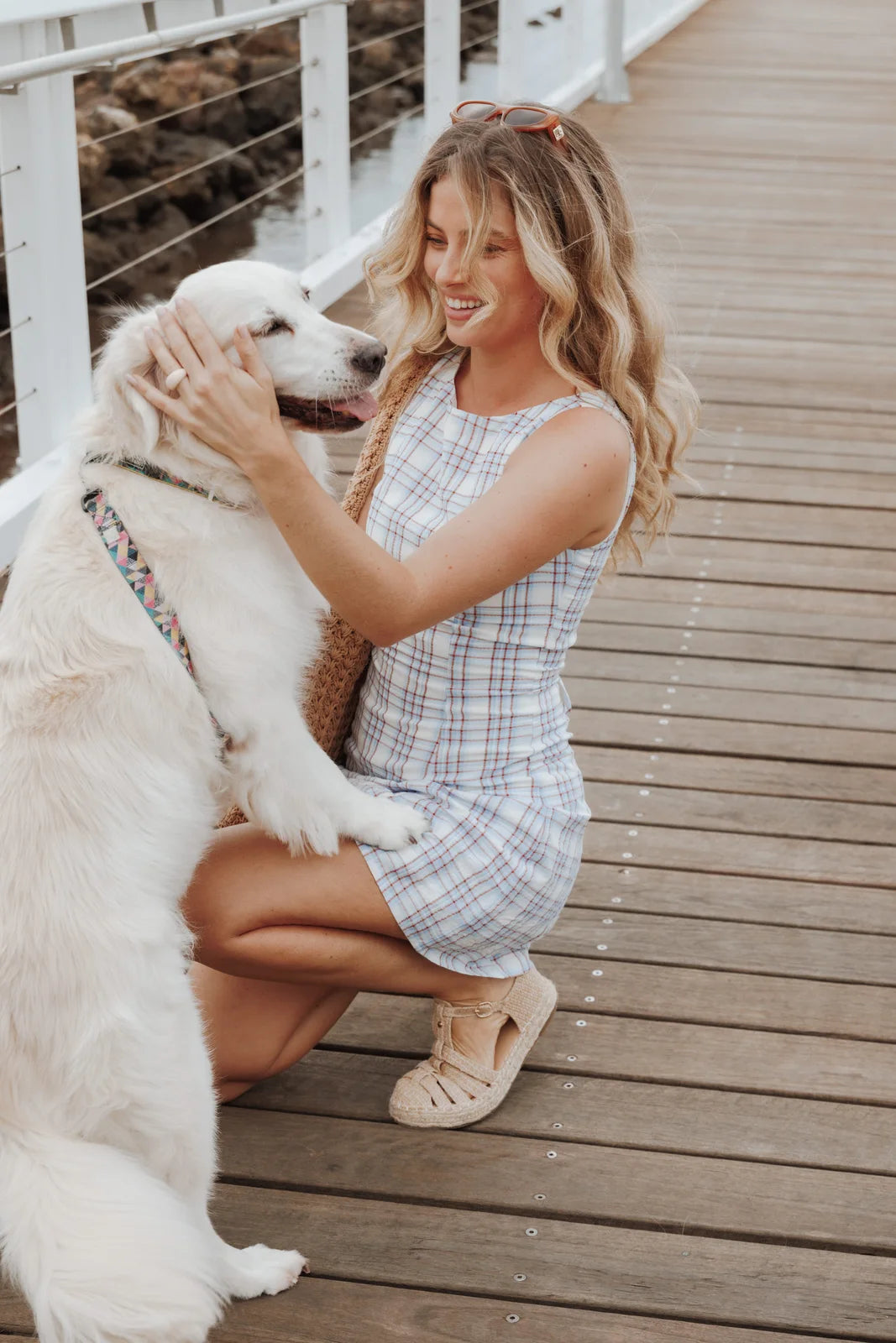Stylish A-Line Round Neck Sleeveless Plaid Pleated Mini Homecoming Dress
