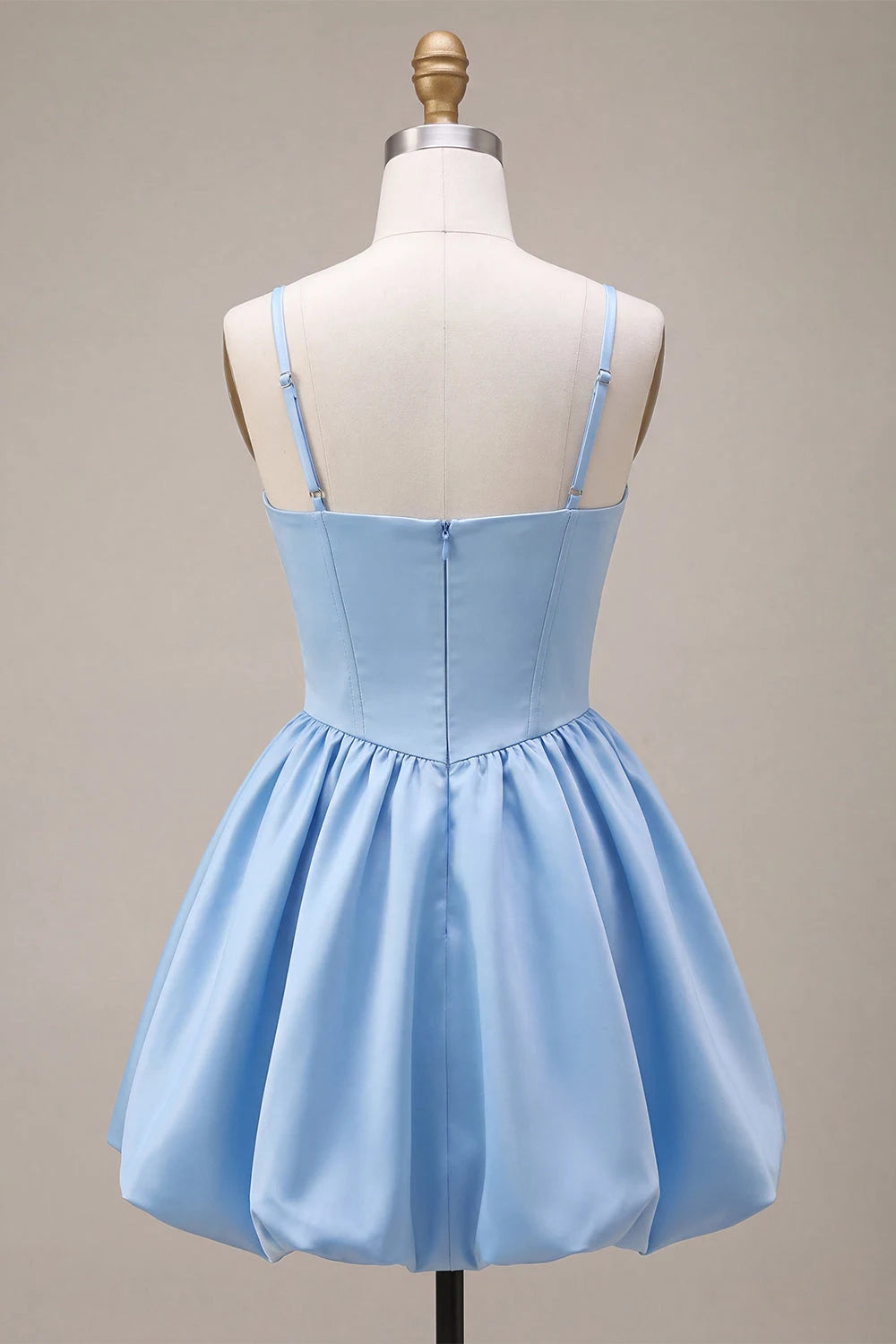 Sweet A-Line Strapless Bow-Accent Baby Blue Mini Bubble Homecoming Dress
