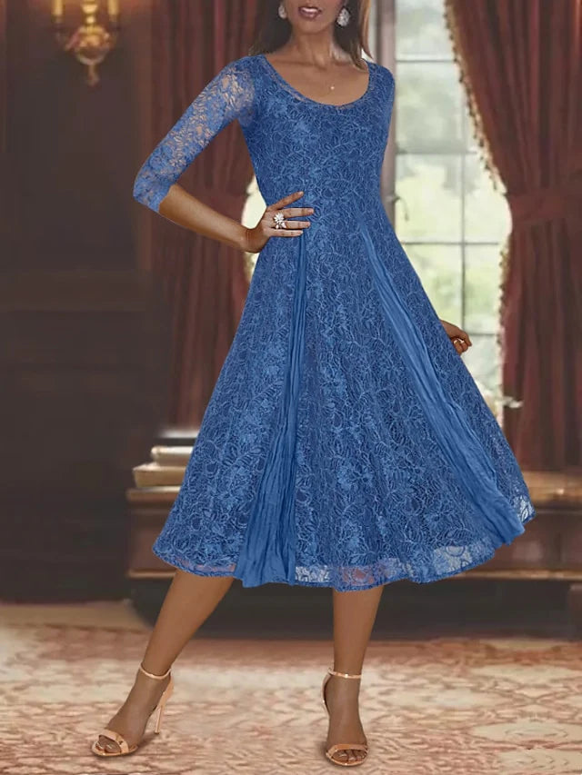 Wholesa A-Line Scoop Tea-Length Mother Of The Bride Dresses