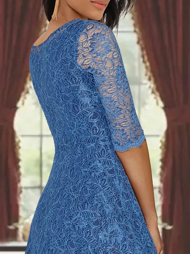 Wholesa A-Line Scoop Tea-Length Mother Of The Bride Dresses