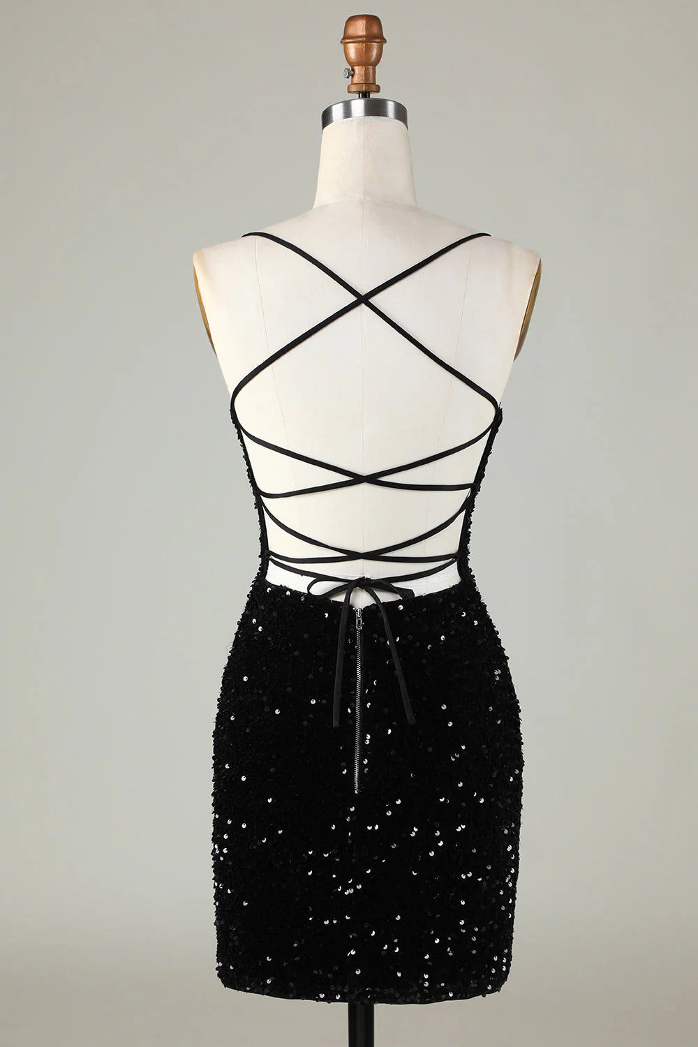 Wholesa Sparkly Backless Sequins Tight Short Homecoming Dresses