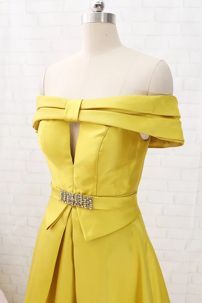 Wholesa A Line Off the Shoulder Long Prom Dress Formal Evening Gown