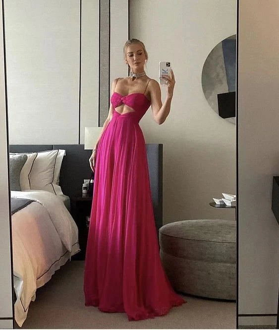 Vibrant A-Line Sweetheart Neck Sleeveless Cut Out Back Floor Length Evening Dress