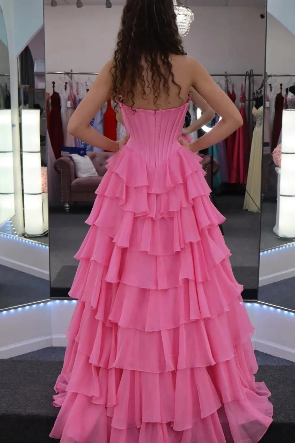 Vibrant Ballgown Strapless Sleeveless Corset Back Floor Length Formal Prom dresses