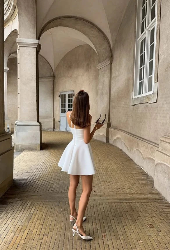 Vibrant Floral A-Line Halter Sleeveless White Mini Homecoming Dress