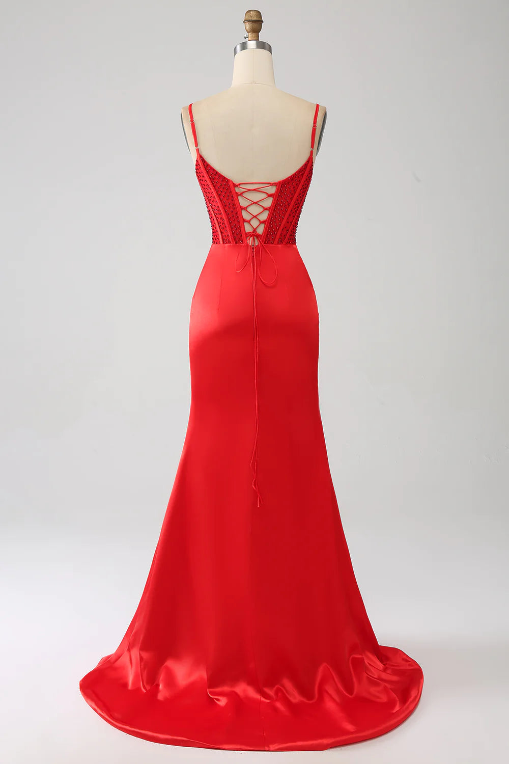 Wholesa Mermaid Beaded Prom Dress with Slit