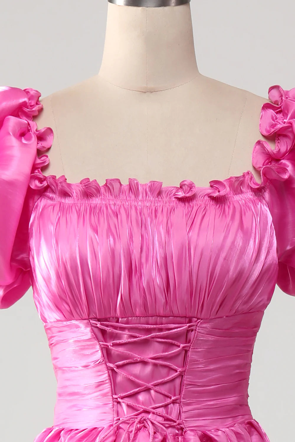 Wholesa Hot Pink Prom Dress with Ruffles