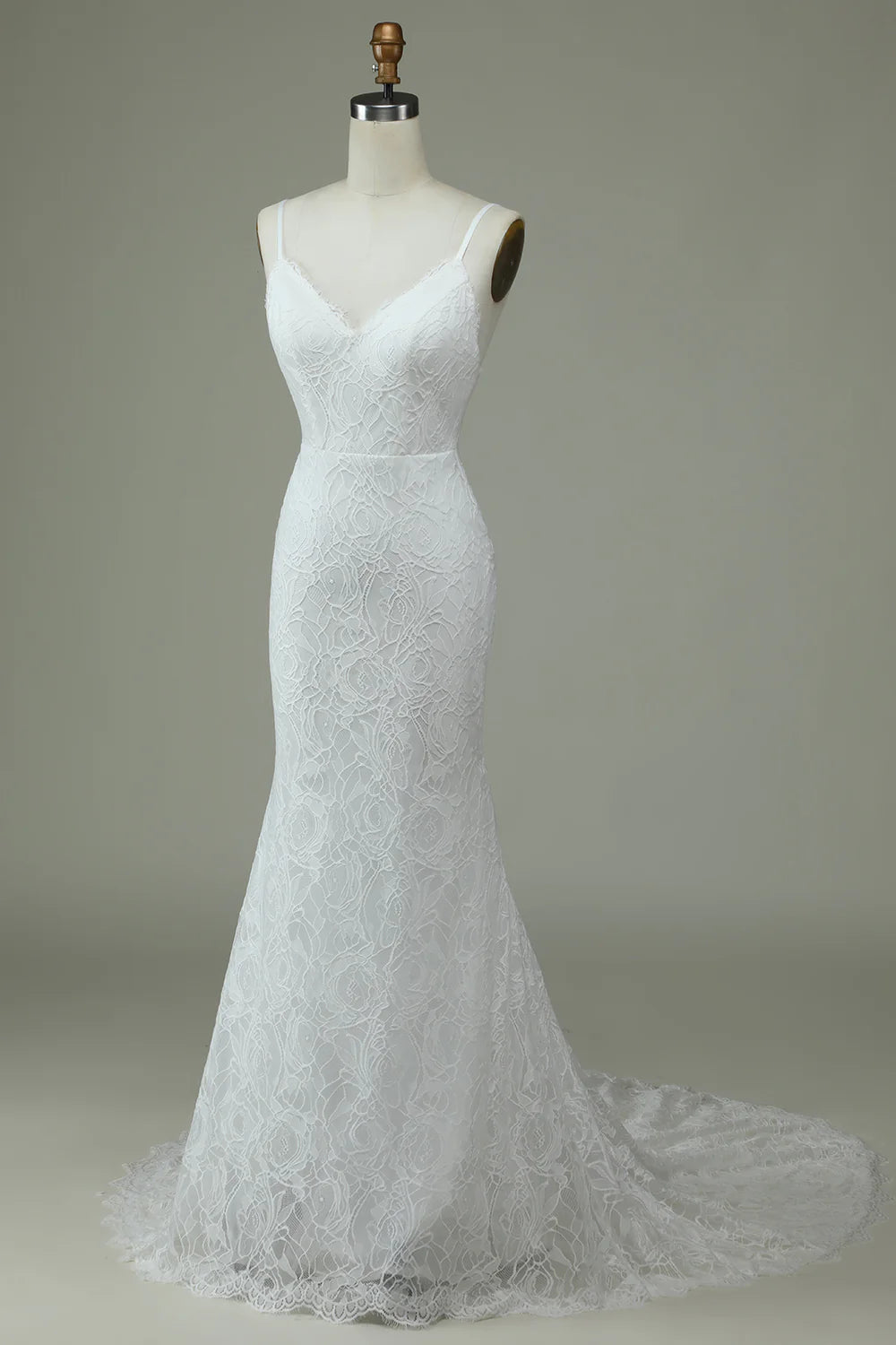 Wholesa Mermaid Lace Backless Wedding Dress