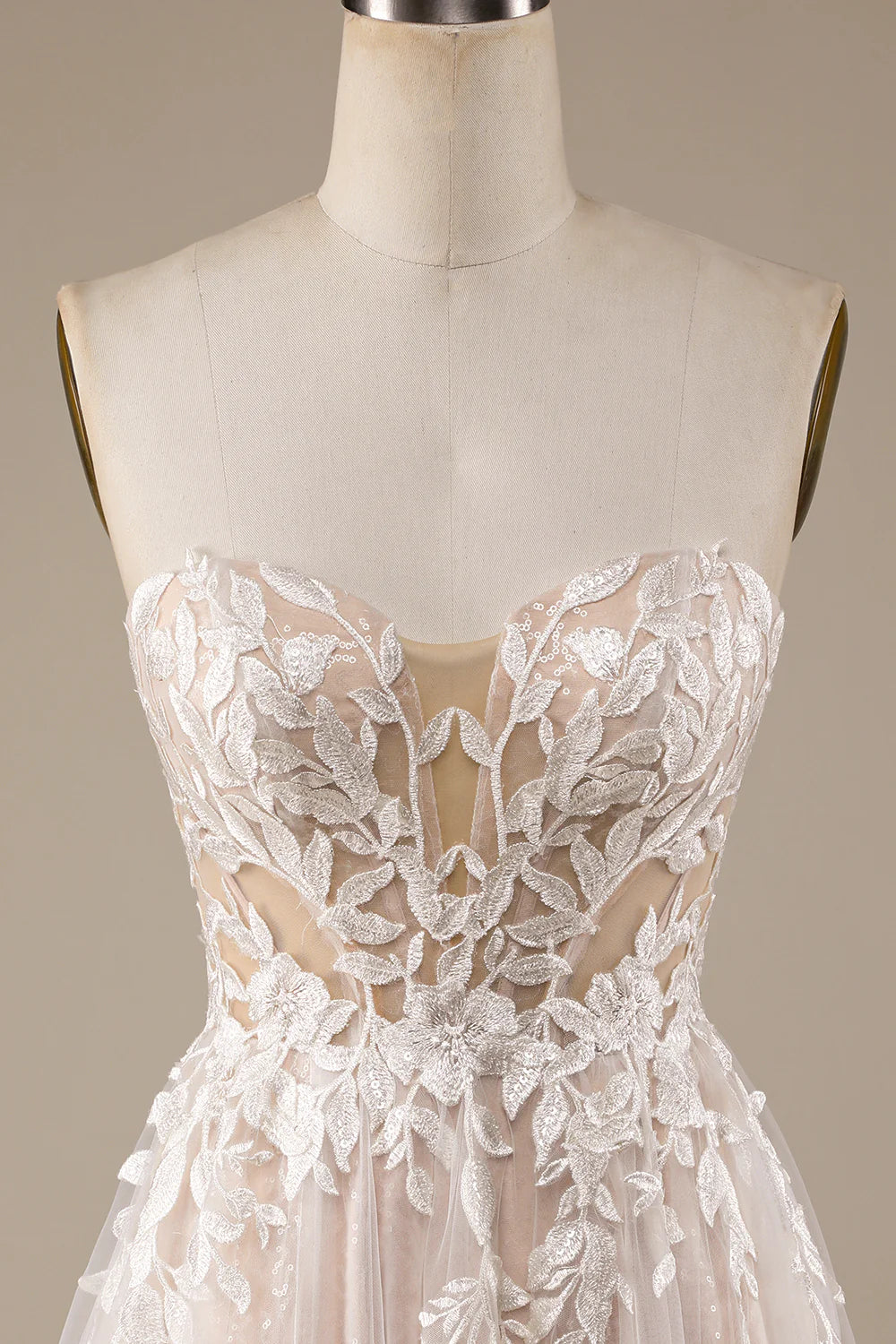 Wholesa Tulle Off the Shoulder Wedding Dress with Lace