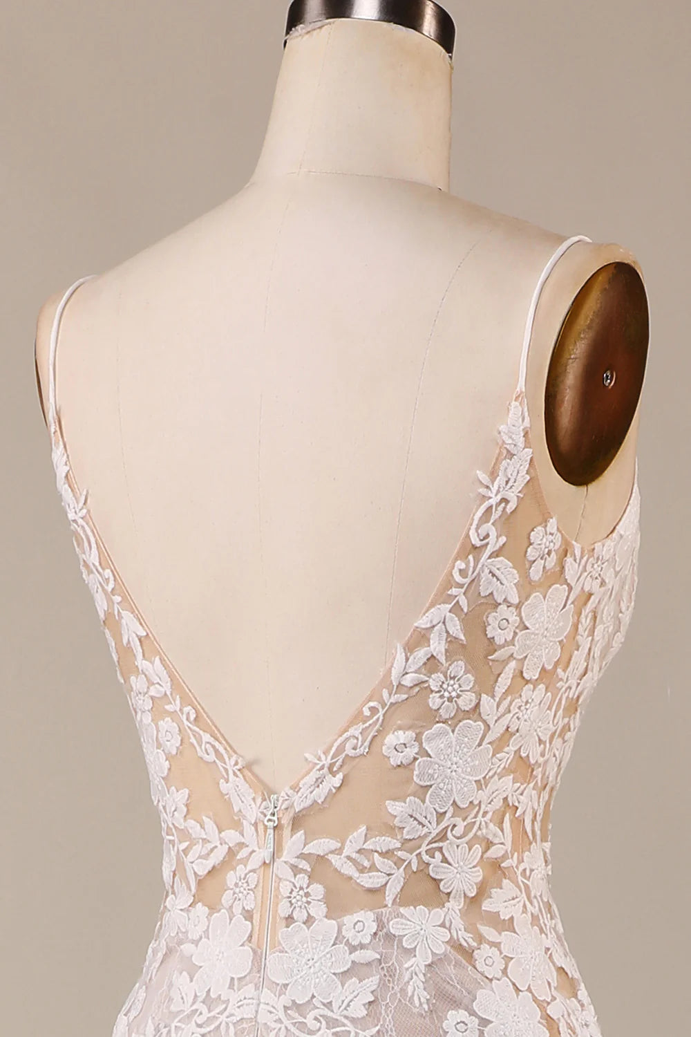 Wholesa Mermaid Spaghetti Straps Long Bridal Dress with Lace