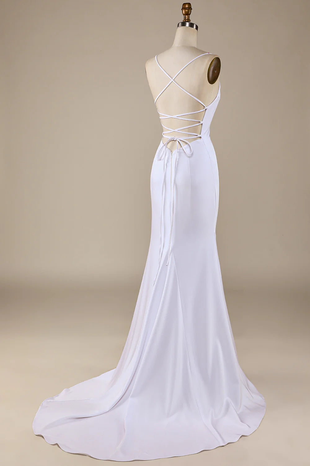 Wholesa Mermaid Lace-Up Back Sweep Train Wedding Dress
