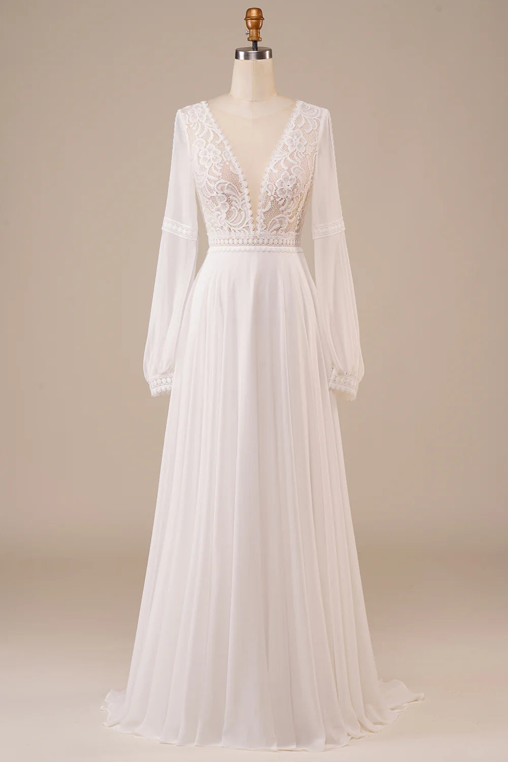 Wholesa Long Sleeves Wedding Dress with Lace
