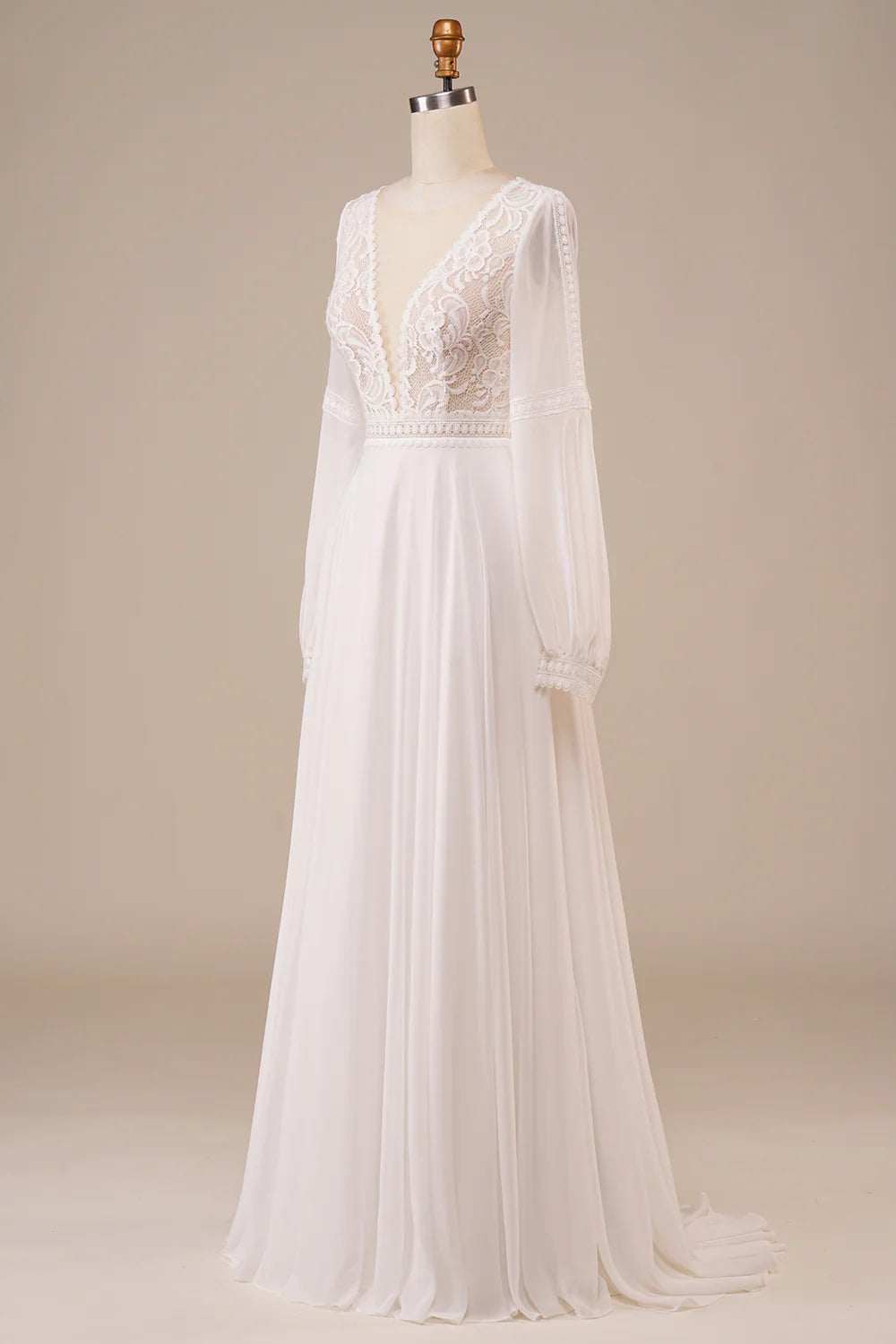 Wholesa Long Sleeves Wedding Dress with Lace