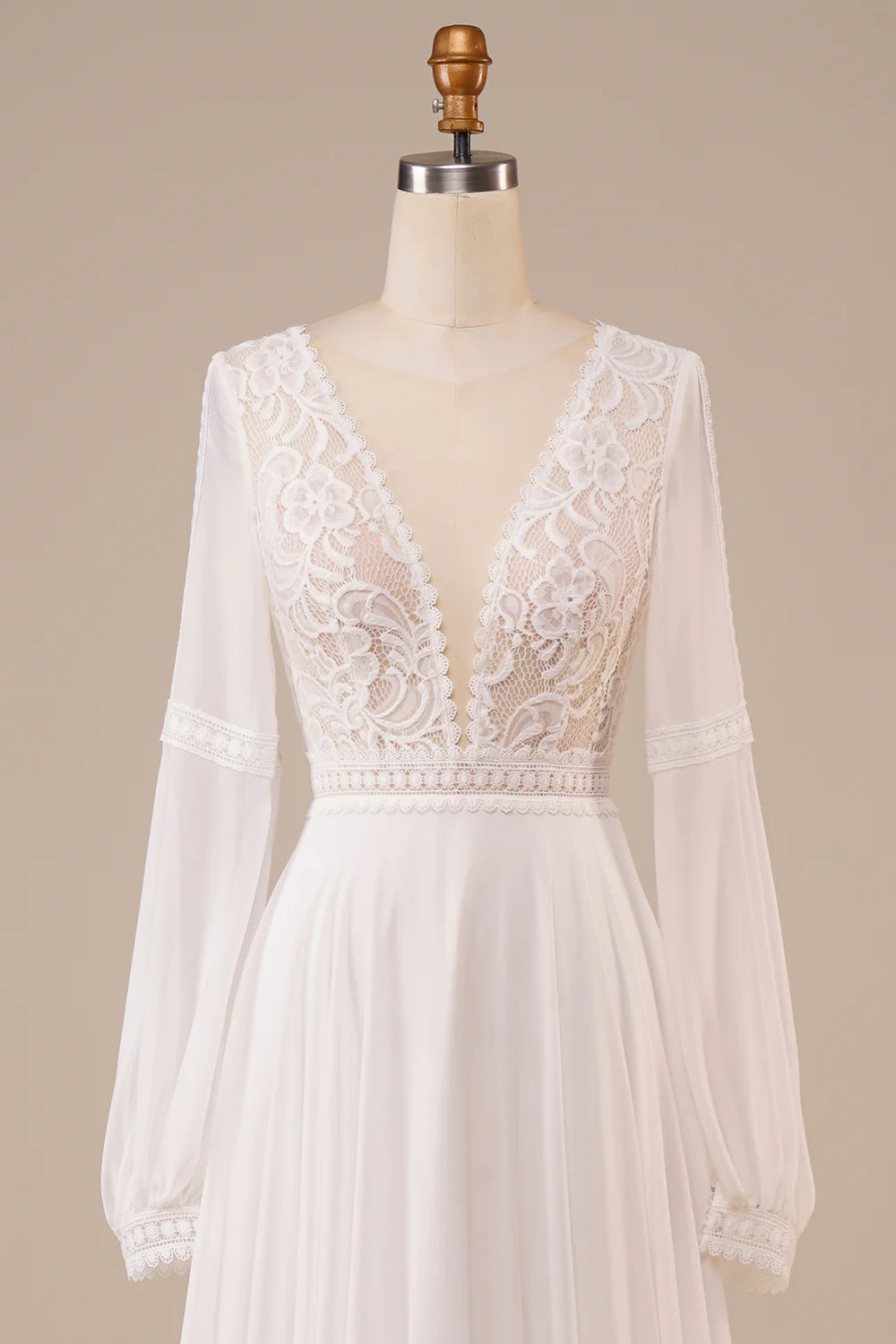 Wholesa Long Sleeves Wedding Dress with Lace