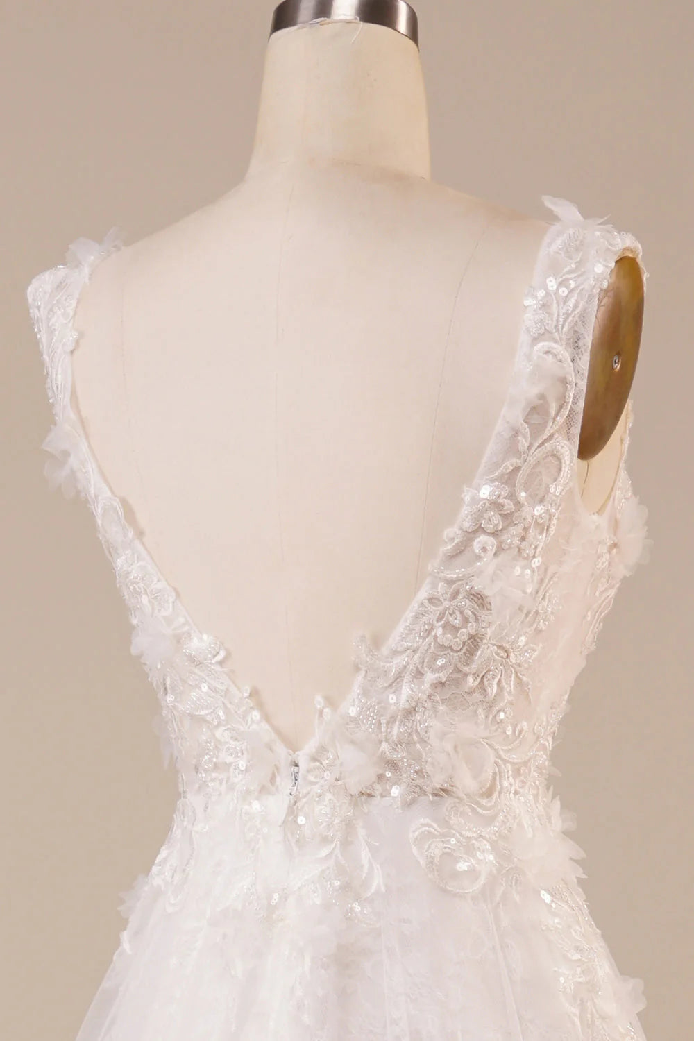 Wholesa Sparkly Tulle Beaded Long Wedding Dress