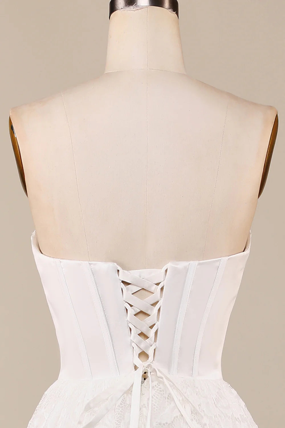 Wholesa Lace Corset Tea-Length Wedding Dress